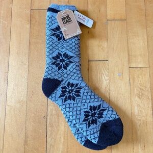 Muk Luk Thermal Socks Women's Size 6-11 Blue Snowflake New With Tag Winter Warm